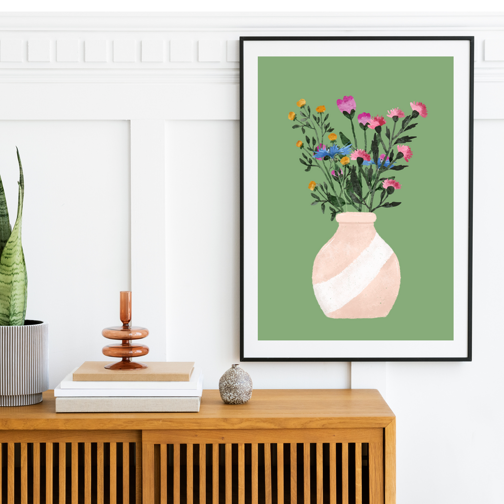 Wild Flowers in Vase Hallway Art Print
